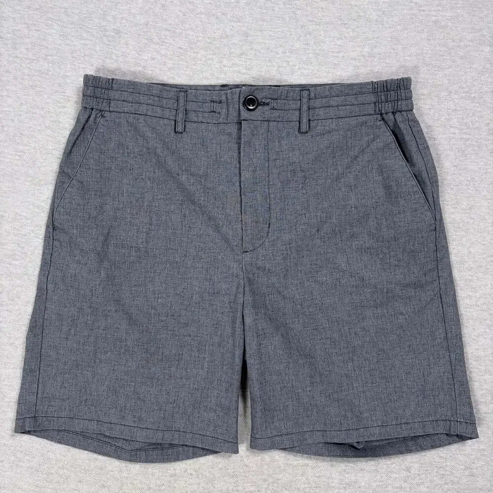 Wills Wrinkle-Free Linen Blend Chino Shorts Smoke Gray Size 32